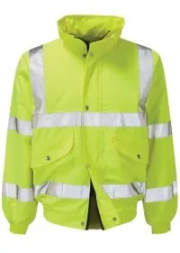 Personalised Hi Vis Bomber Jacket in Yellow