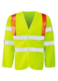 Hi Vis Long sleeved vest with red braces