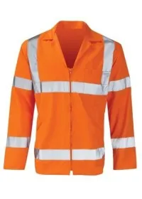 Orange poly cotton hi vis work jacket