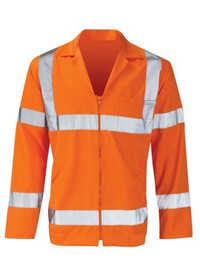 Orange poly cotton hi vis work jacket