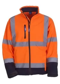 Orange Navy Hi Vis Softshell Jacket