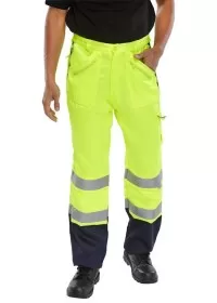 Hi Vis recovery trousers yellow and blue