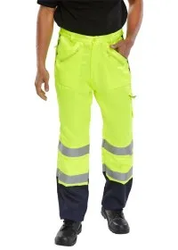 Hi Vis recovery trousers yellow and blue