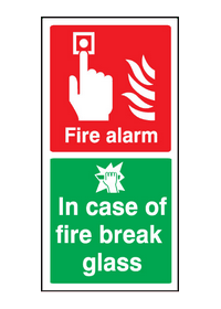 Fire alarm / break glass sign