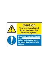 Area protected by automatic fire alarm sign