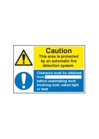 Area protected by automatic fire alarm sign