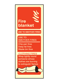 Fire blanket identification sign