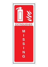Extinguisher missing sign