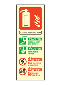 Alcohol resistant foam sign