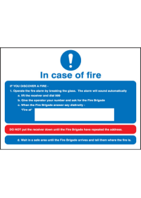 In case of fire sign