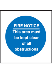 Fire notice/area keep clear sign