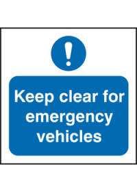 Keep clear for emergency vehicles sign