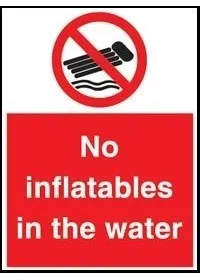 No inflatables sign