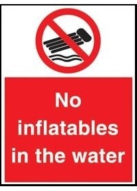 No inflatables sign