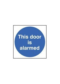 This door is alarmed sign