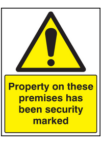 Property on premises security marked sign