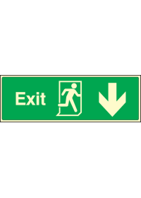 Exit down sign