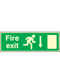 Fire exit down sign