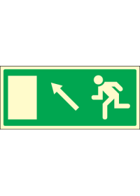 Fire exit up and left sign