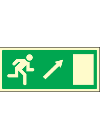 Fire exit up and right sign