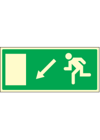 Fire exit down and left sign