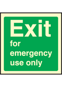 Exit emergency use sign