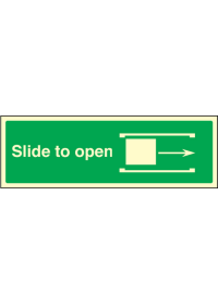 Slide to open right sign