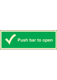 Push bar to open sign