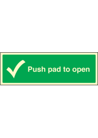 Push pad to open sign