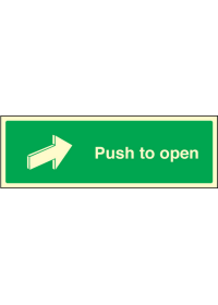Push to open sign
