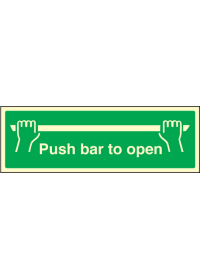 Push bar to open sign