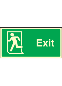 Final exit left sign