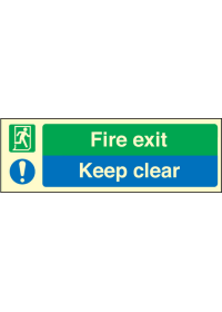 Fire exit keep clear sign