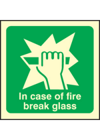 In case of fire break glass sign