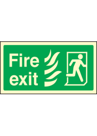 Fire exit right HTM sign