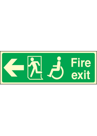 Disabled fire exit left sign