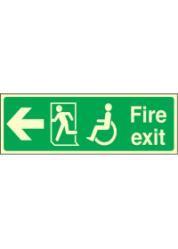 Disabled fire exit left sign