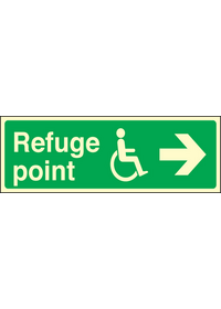Refuge point right sign
