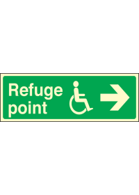 Refuge point right sign