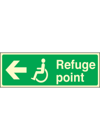 Refuge point left sign