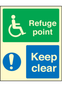 Refuge point keep clear sign