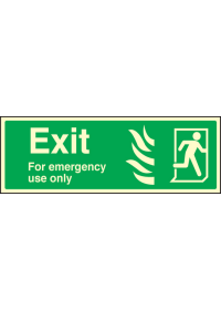 Exit for emergency use only right HTM sign