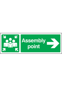 Assembly point right sign