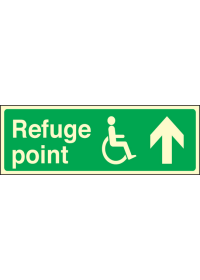 Refuge point arrow on sign