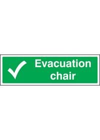 Evacuation chair sign