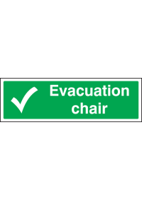 Evacuation chair sign