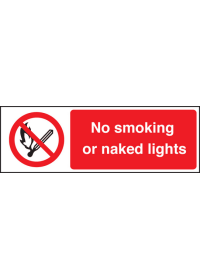 No smoking or naked lights sign