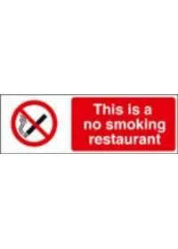 This is a no smoking restaurant sign