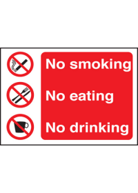 No smoking drinking eating sign