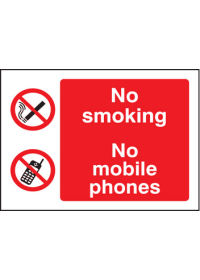 No smoking or mobile phones sign